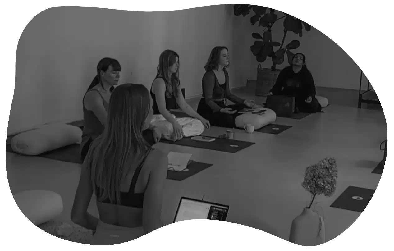 Group of women meditating